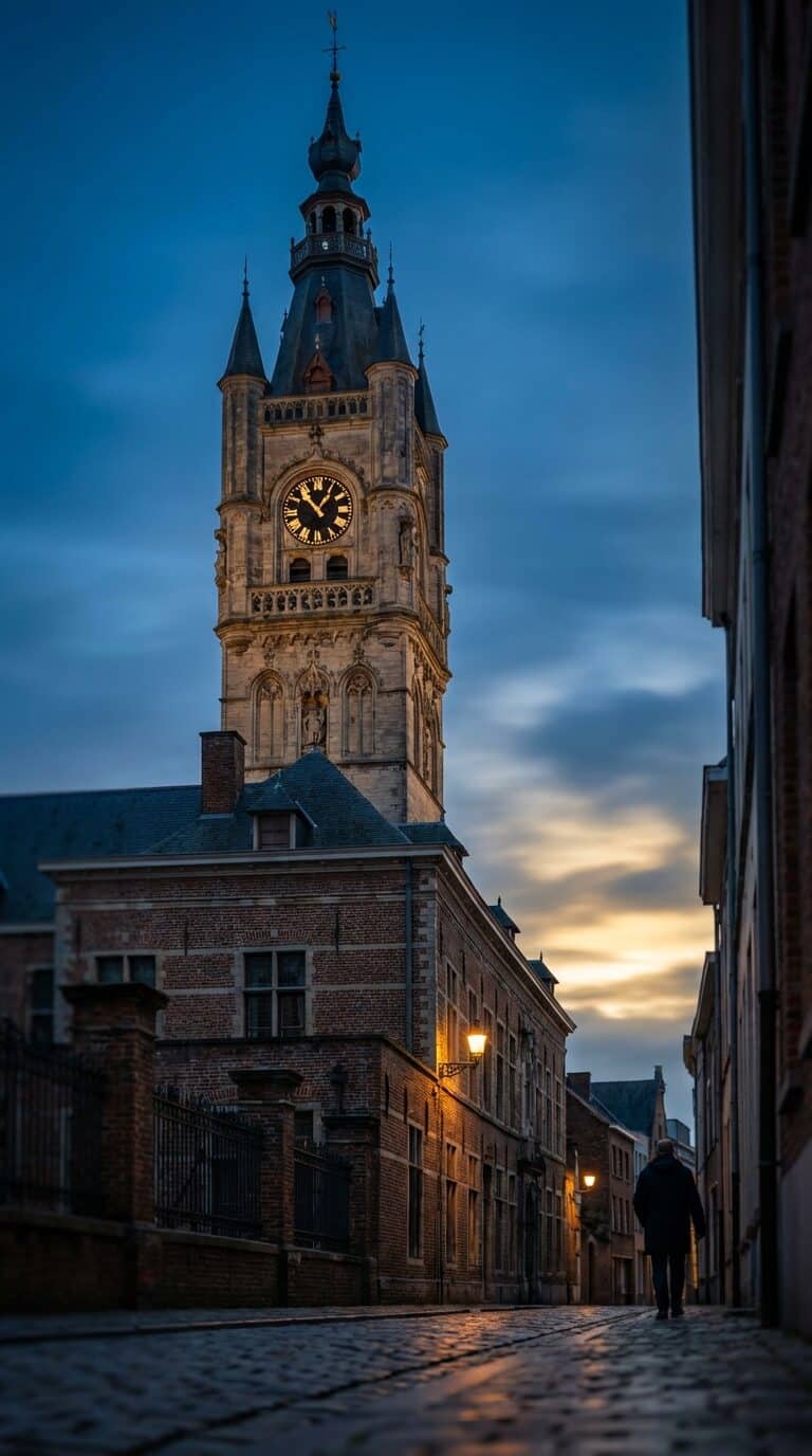 Belfry of Aalst at Dusk