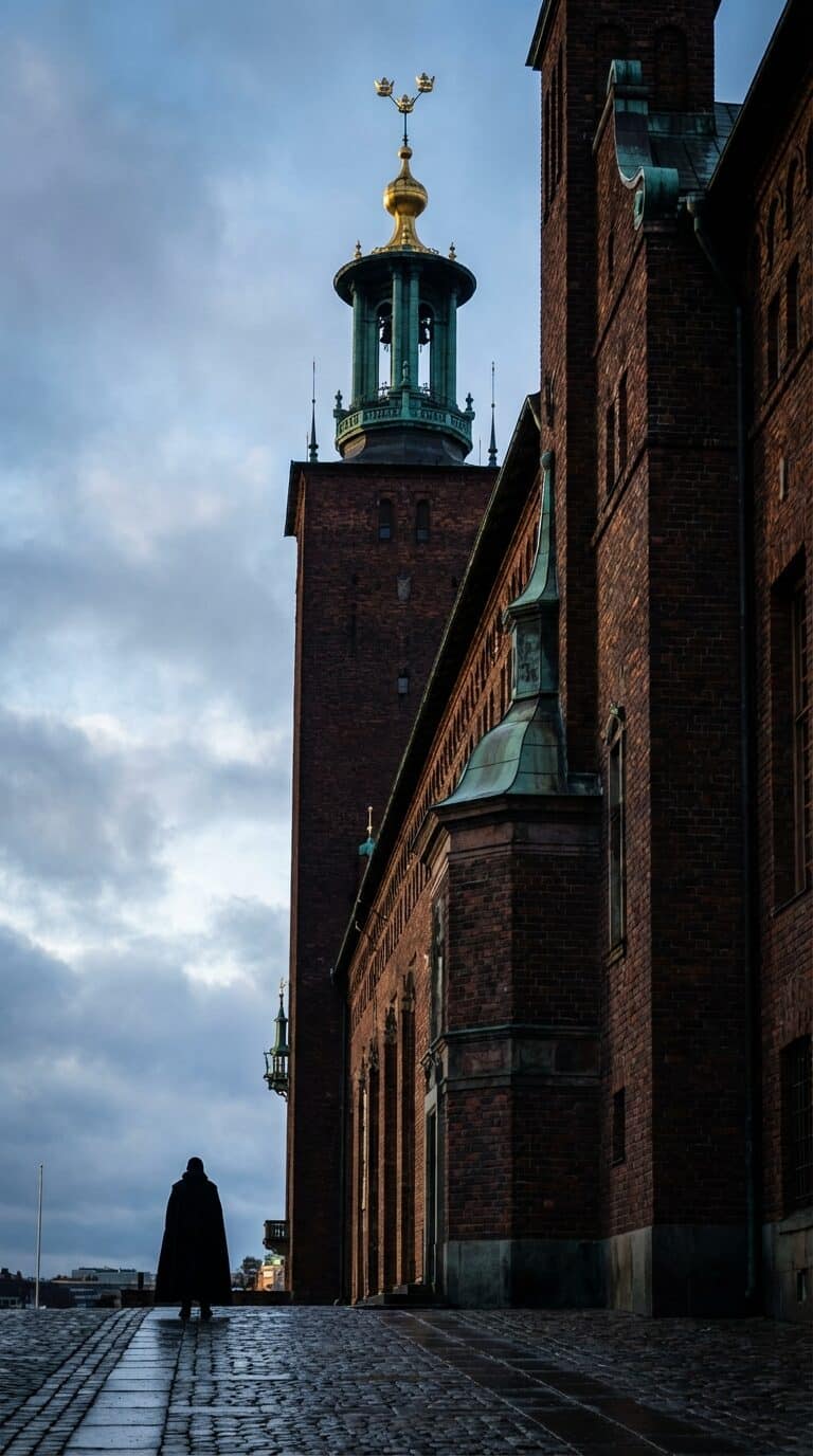 Stockholm City Hall Tower at Dusk
