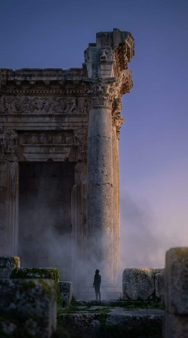 Roman Ruins of Baalbek at Dusk