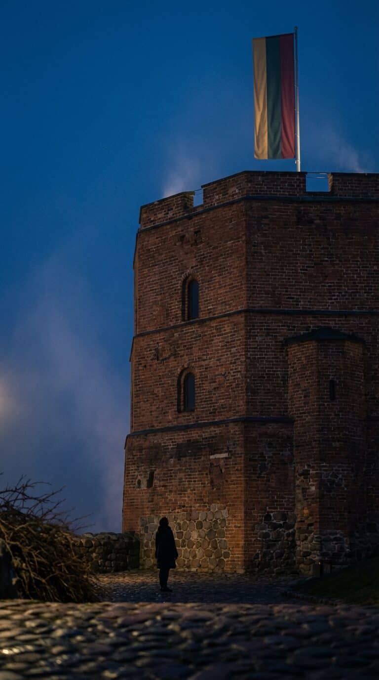 Gediminas Tower in Vilnius at Dusk