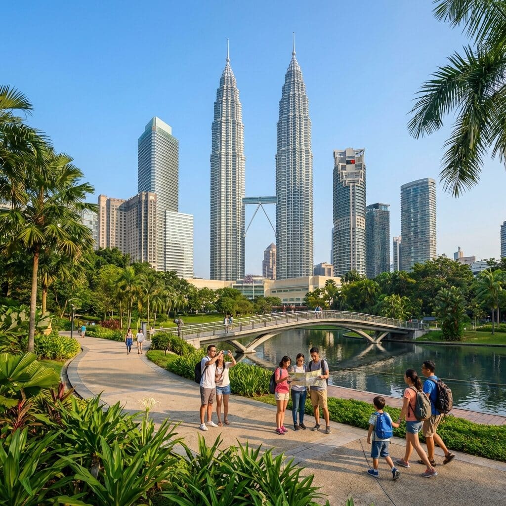 Petronas Towers and KLCC Park in Kuala Lumpur