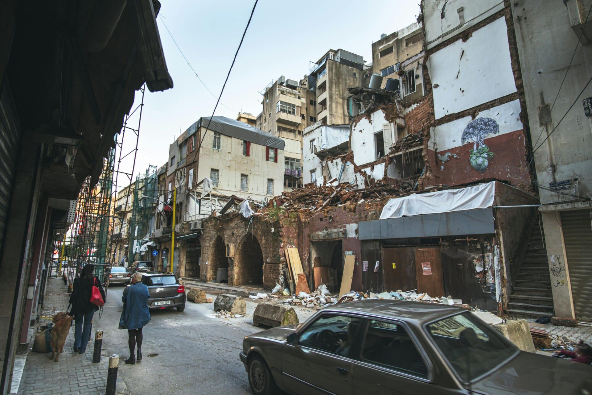 Damaged Street Scene in Beirut