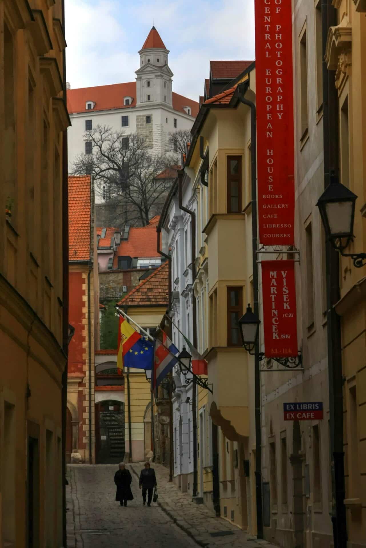 View of Bratislava Castle from an Old Town Street