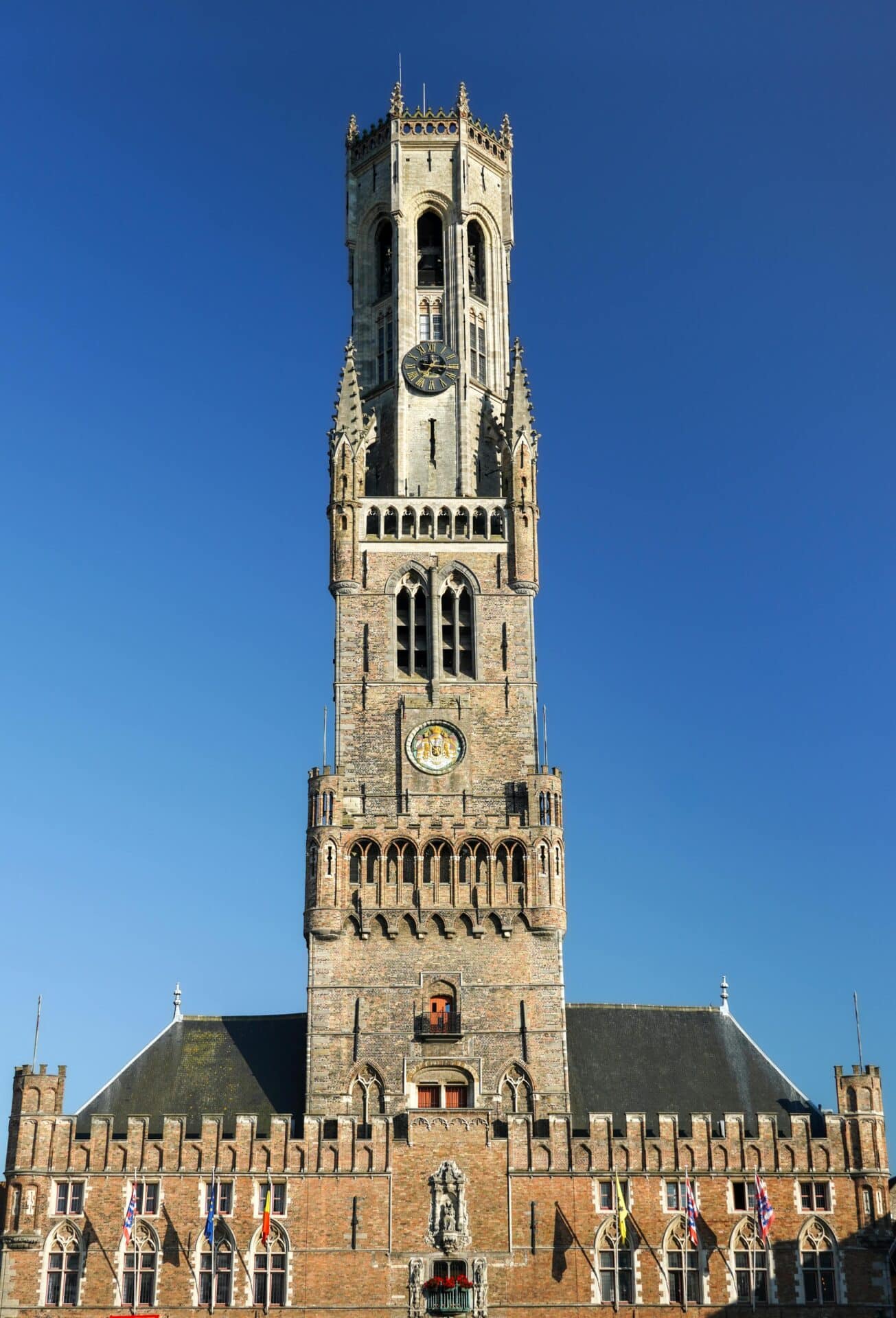 The Belfry of Bruges Against a Blue Sky
