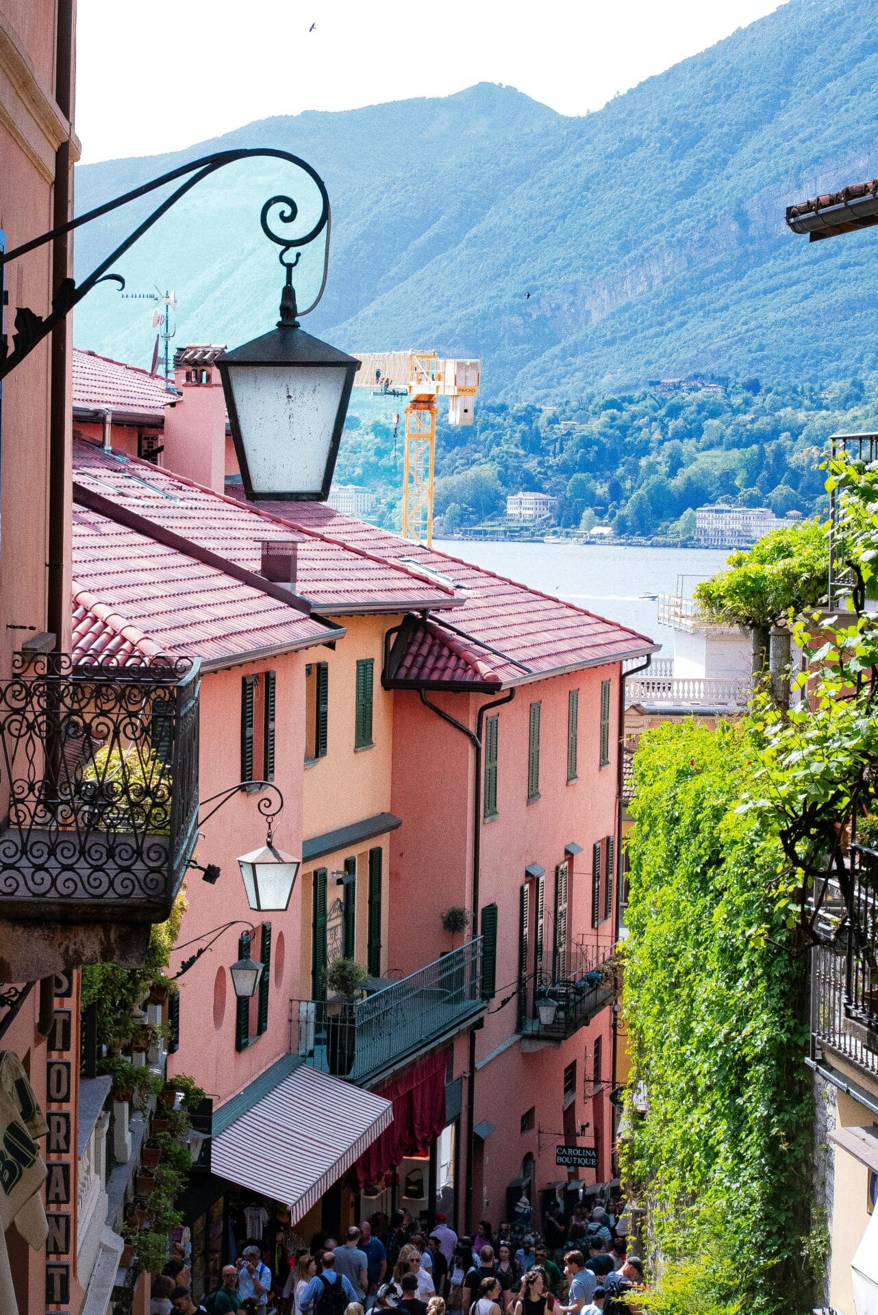 View of Lake Como From a Narrow Street