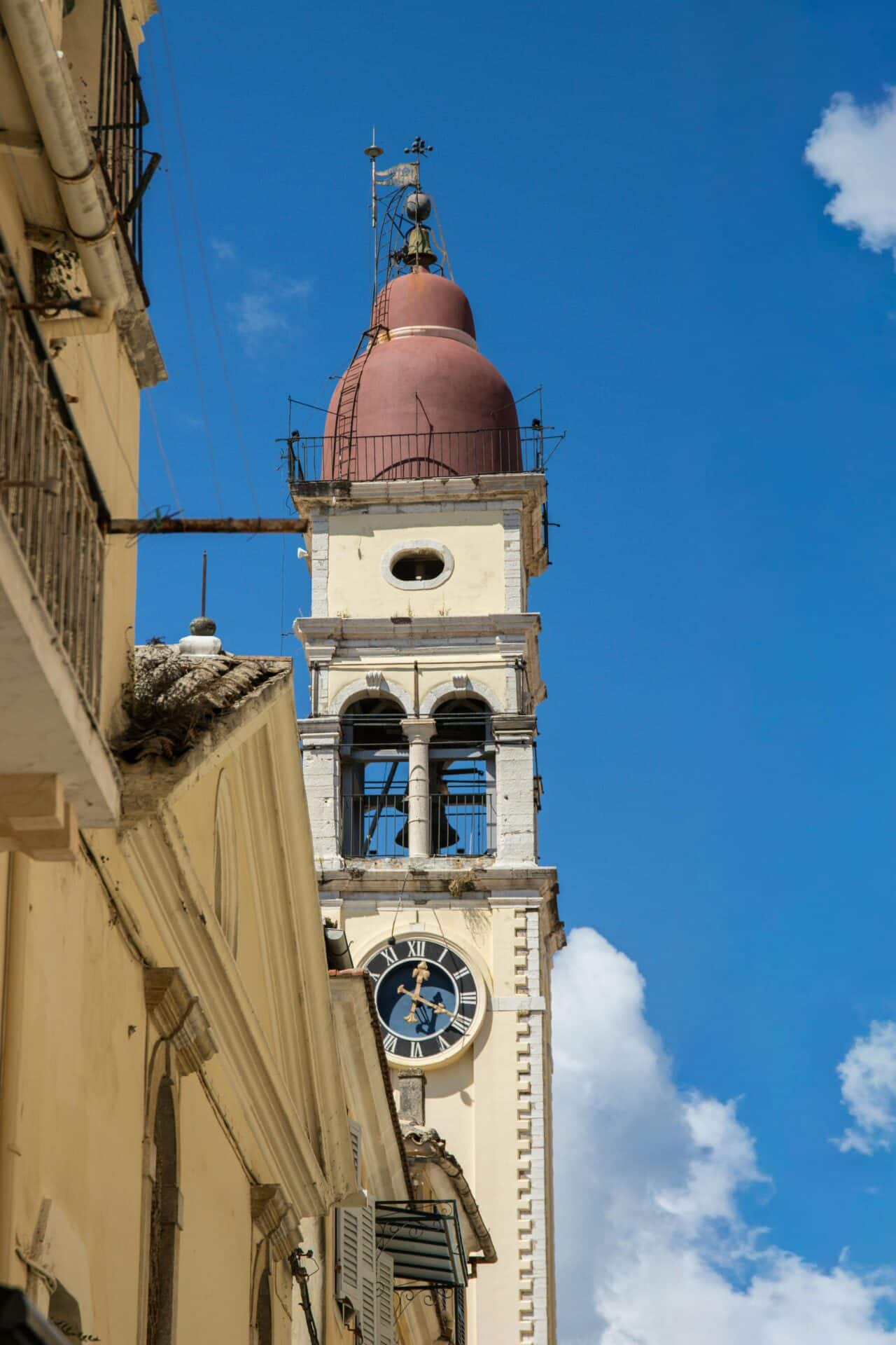 Bell Tower of Saint Spyridon Church in Corfu