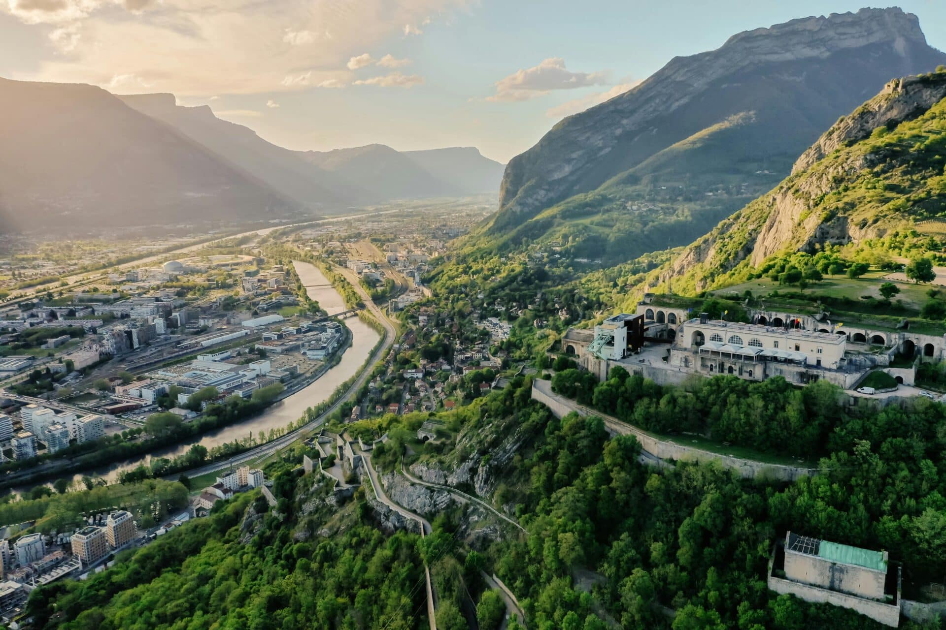 Aerial View of the Bastille and Grenoble