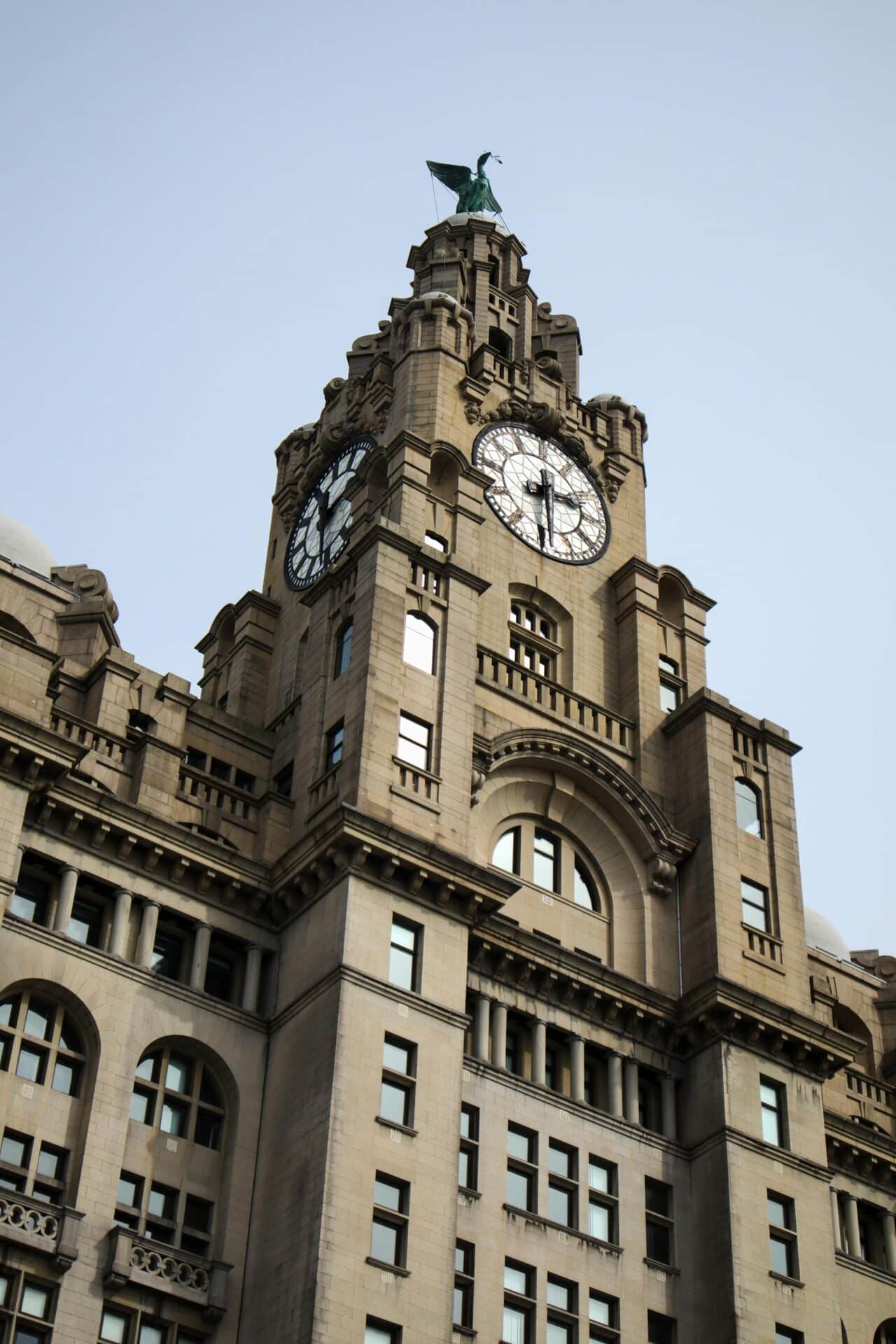 The Royal Liver Building Clock Tower in Liverpool