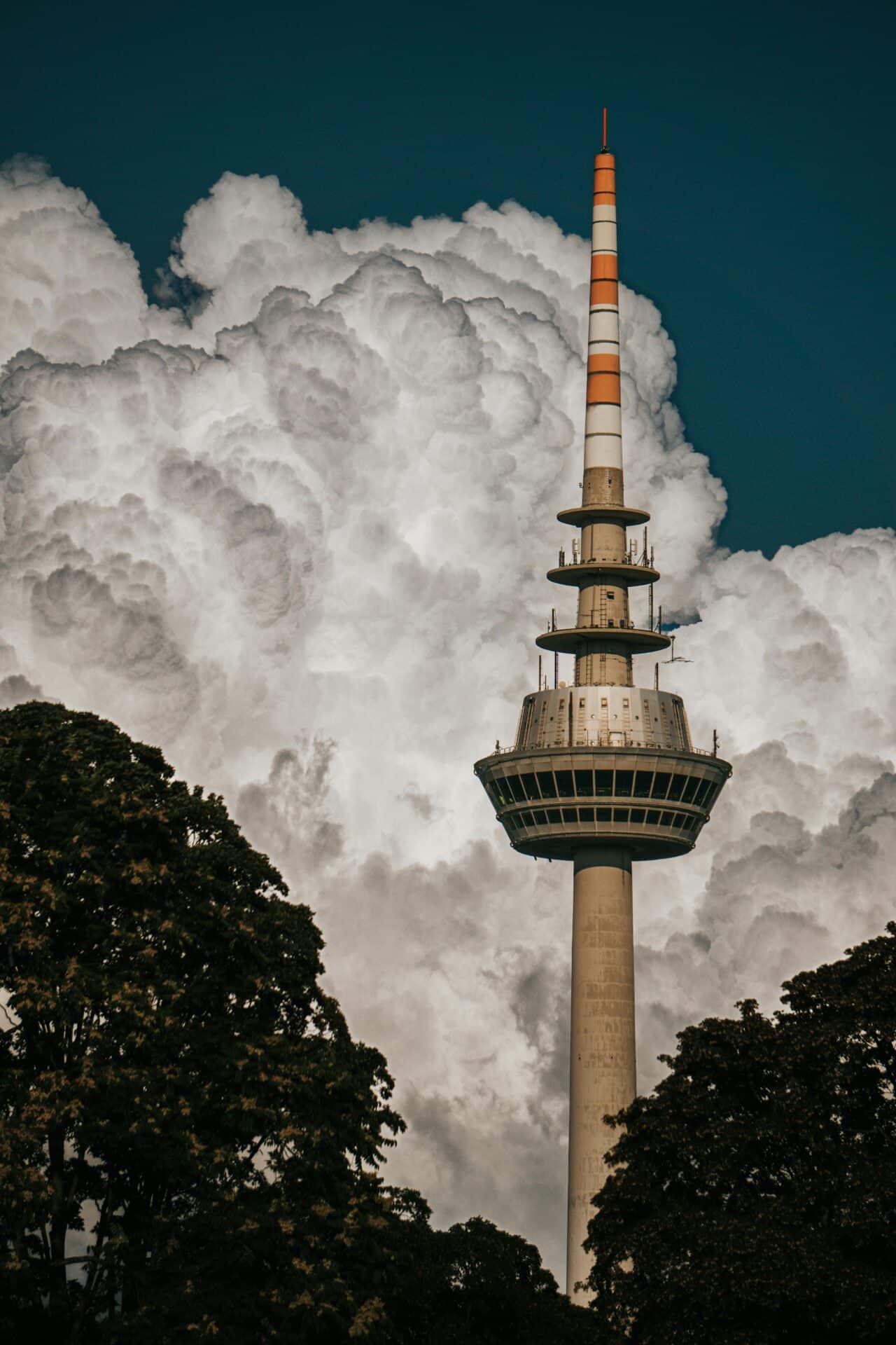 Fernmeldeturm Mannheim Against Dramatic Clouds