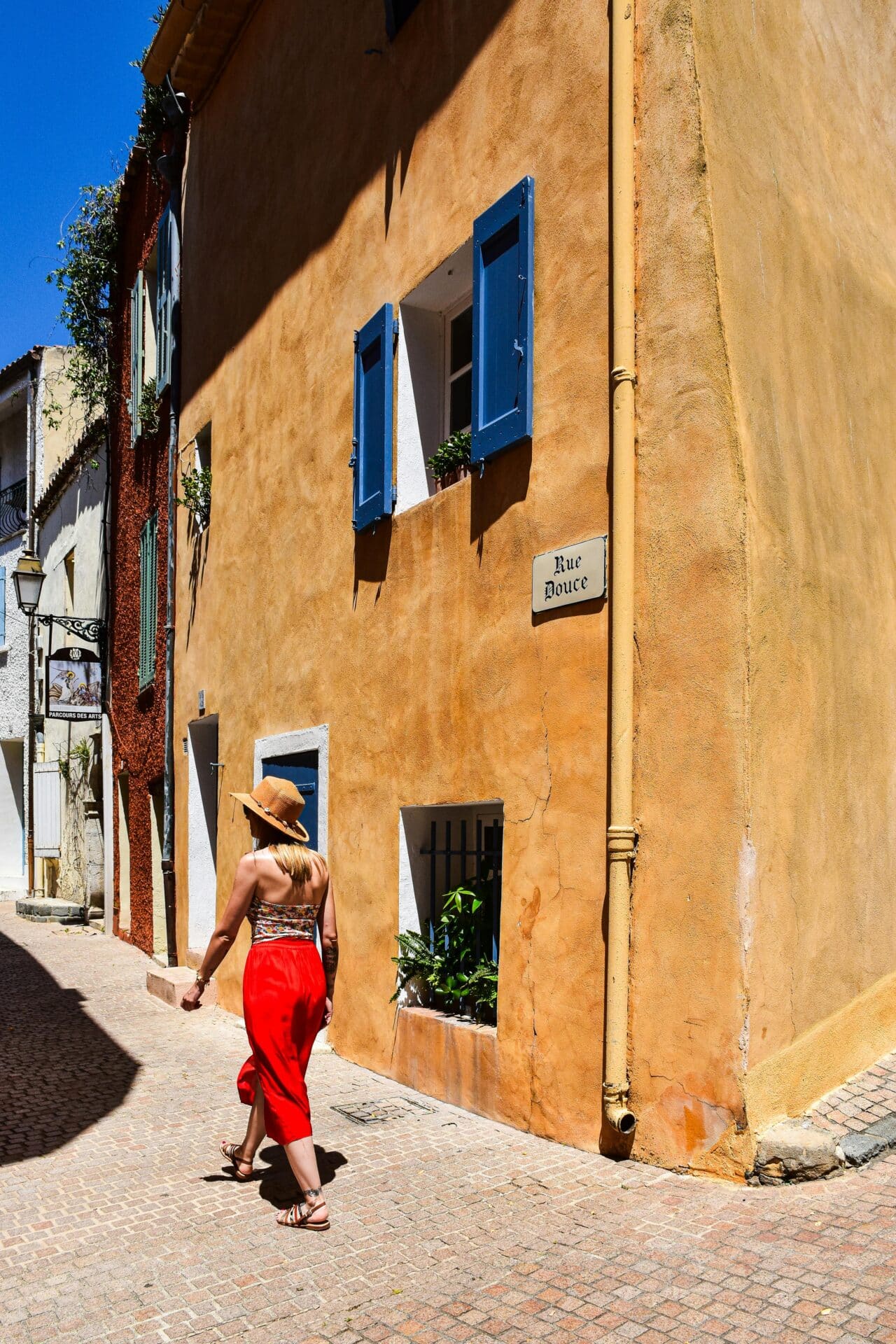 Woman Walking on Rue Douce in Toulon