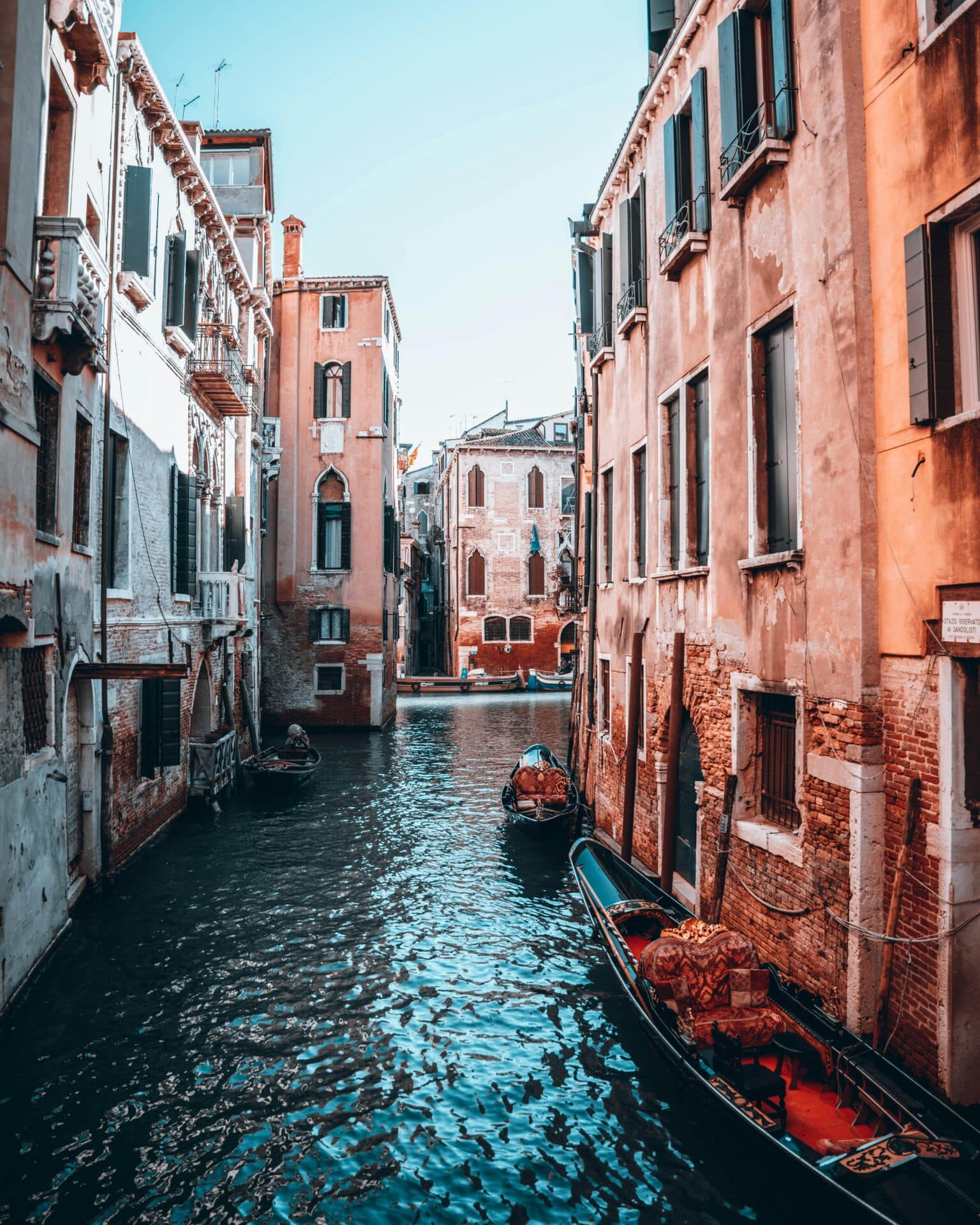 Venetian Canal with Gondolas